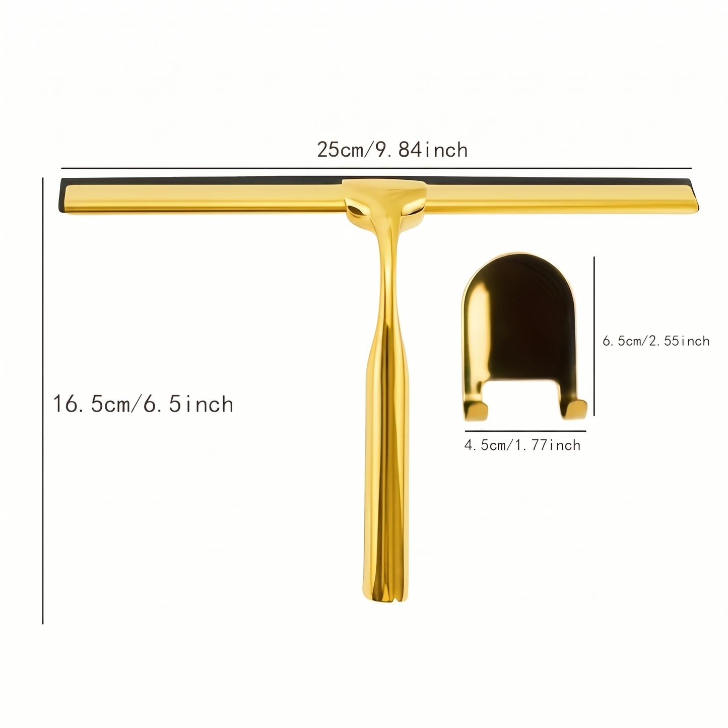 Kovelli Brass Shower Glass Squeegee With Wall Mount Hook