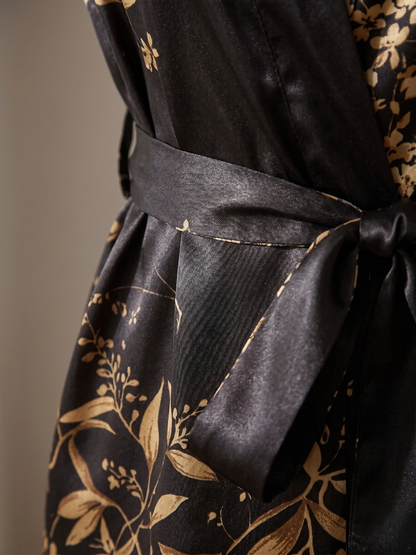 Silk-Feel Satin Lounge Robe