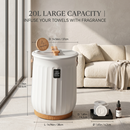 Kovelli™ Luxury Towel Warmer Bucket – Spa-Inspired Heated Towel & Blanket Warmer with Aromatherapy