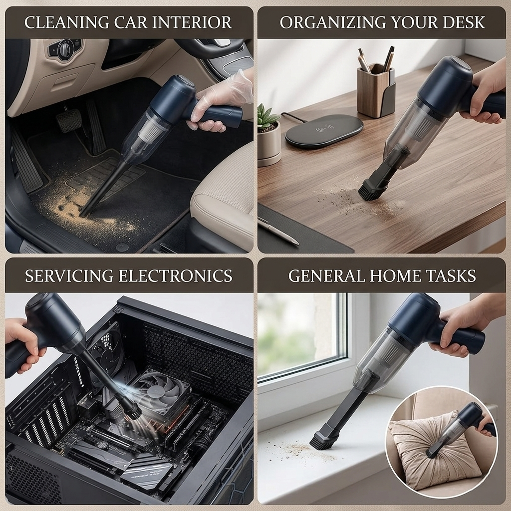 Cordless Precision Cleaning Tool – Compact Handheld Vacuum & Air Blower for Desks & Devices