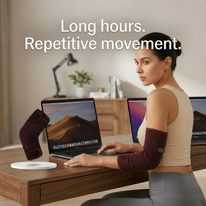 Heated Compression Elbow Sleeve with Adjustable Warmth & Massage Modes
