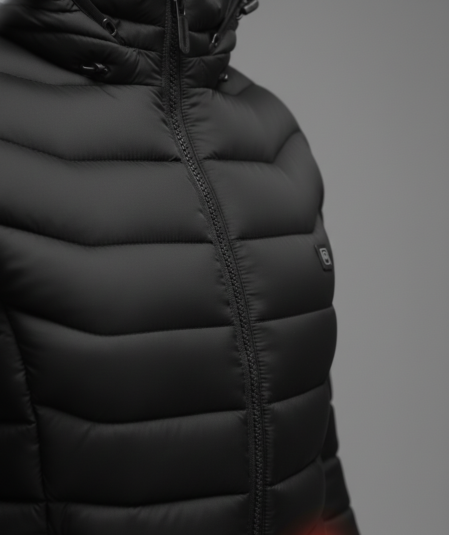 USB Heated Winter Jacket with Targeted Heat Zones