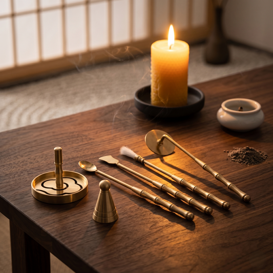 Brass Incense Ritual Tool Kit For Powder & Cone Incense