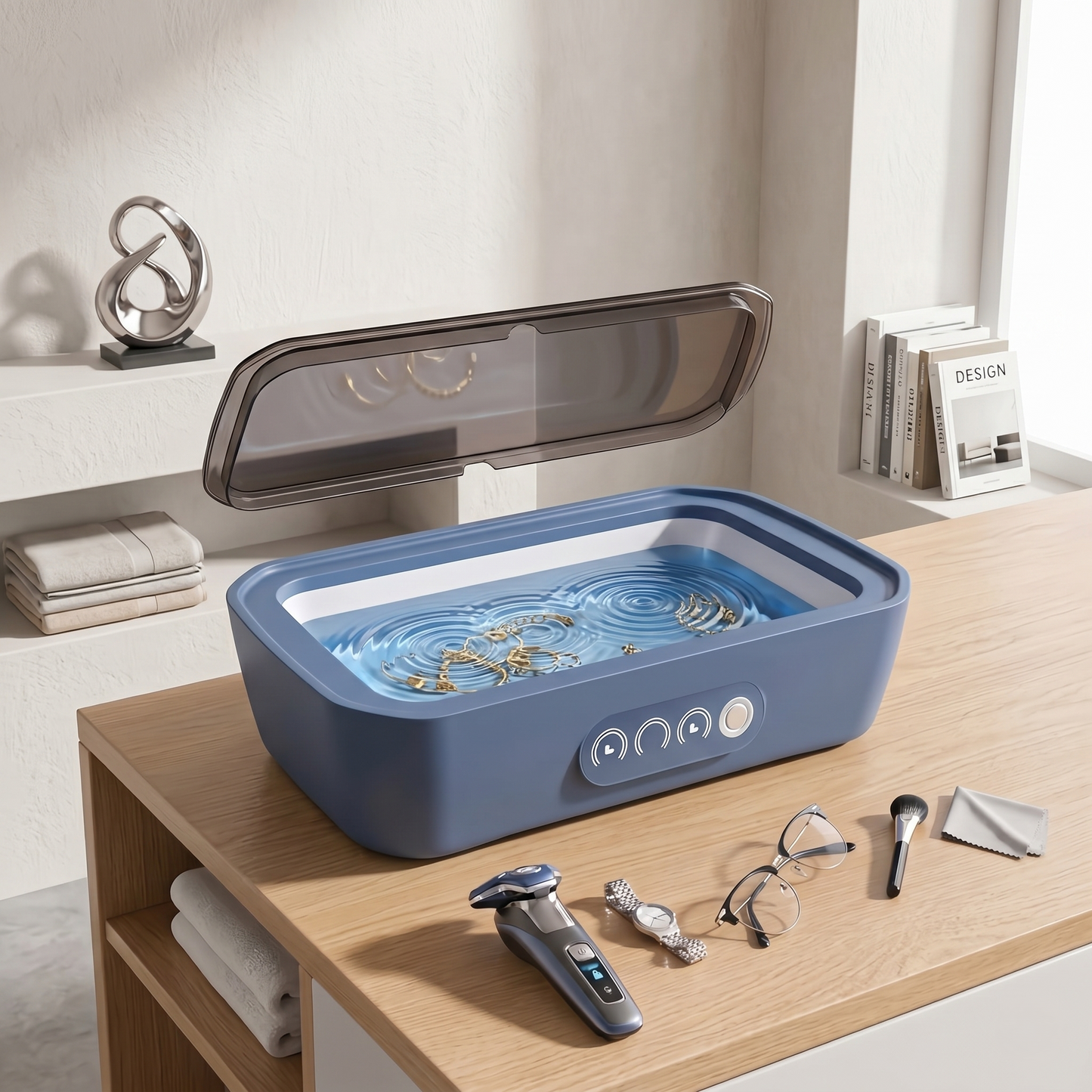 Ultrasonic Jewelry & Glasses Cleaner – Precision Deep Cleaning Device for Everyday Essentials