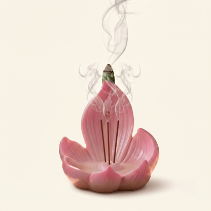 Small Lotus Resin Incense Stick Holder & Ash Catcher