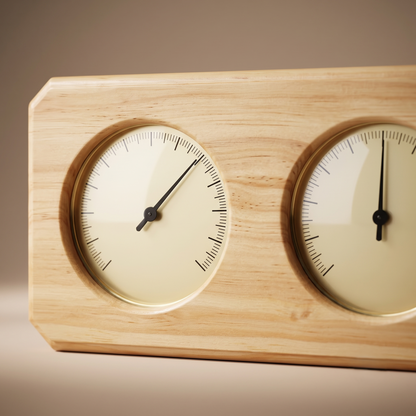 Wooden Sauna Thermometer & Hygrometer 2-in-1 Wall Gauge