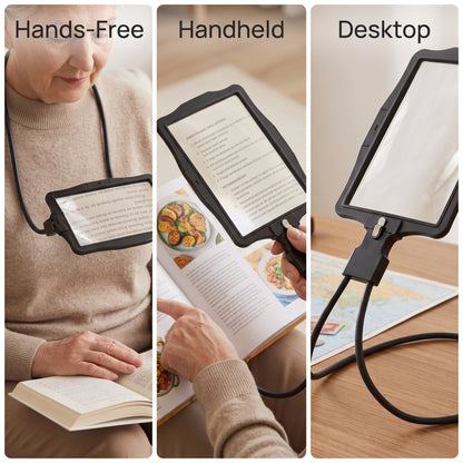 10X Hands-Free Magnifying Glass with 50 LEDs & Flexible Gooseneck