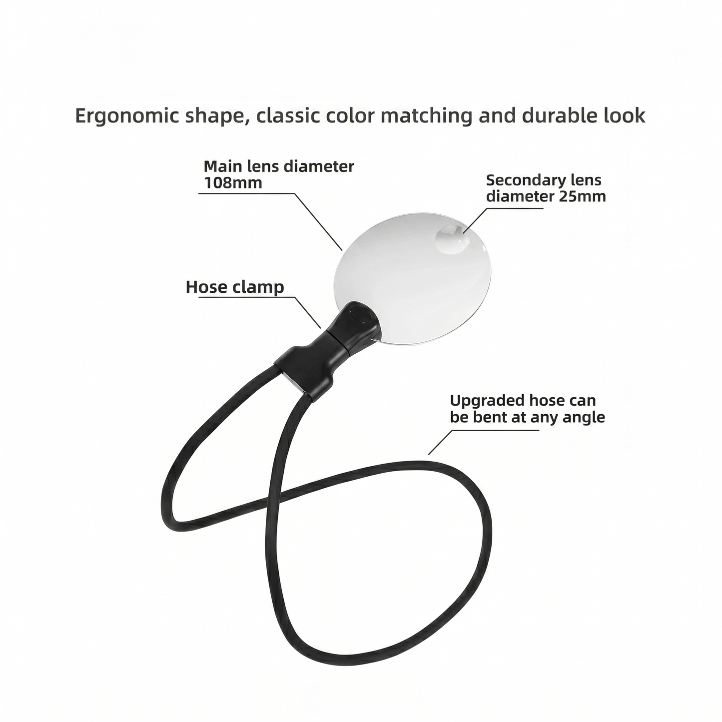 Hands-Free Neck 3X Magnifier for Reading, Sewing & Detailed Work