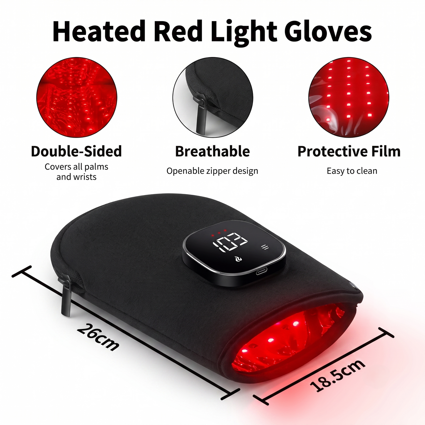 Heated Red Light Gloves for Everyday Comfort
