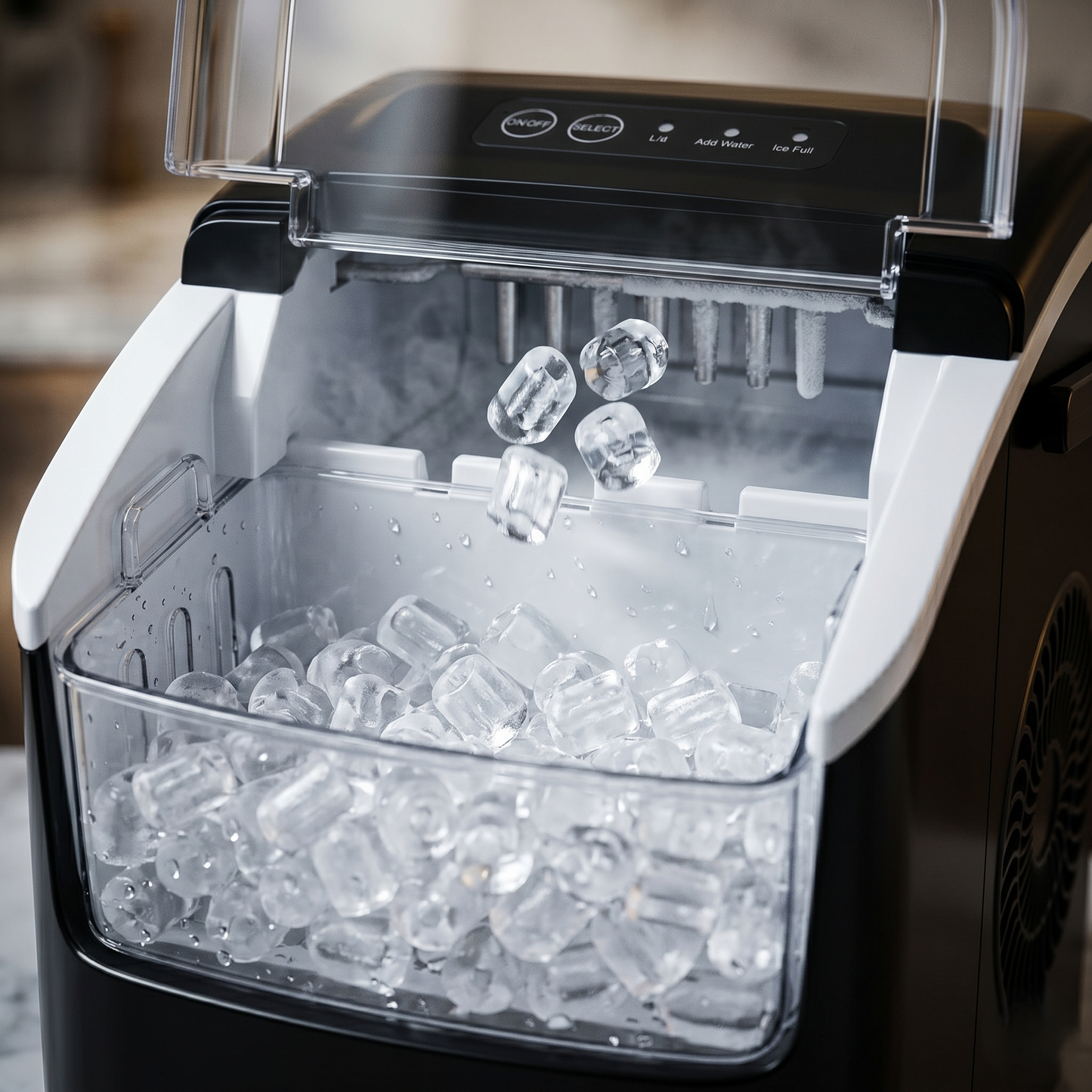 Premium Countertop Ice Maker With Fast Ice Production & Self-Cleaning Function