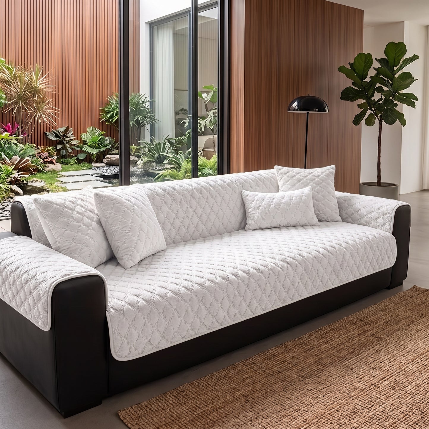 Quilted Plush Non-Slip Sofa Cover Panel
