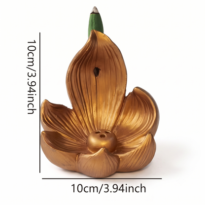 Small Lotus Resin Incense Stick Holder & Ash Catcher