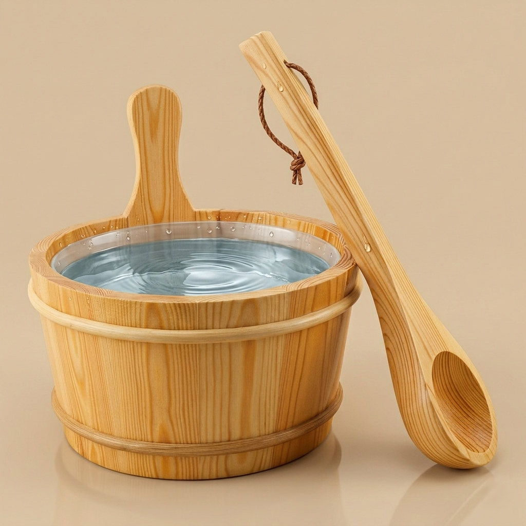 Premium Sauna Water Bucket & Ladle