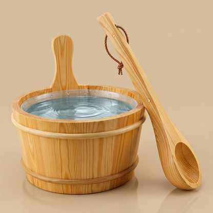 Premium Sauna Water Bucket & Ladle