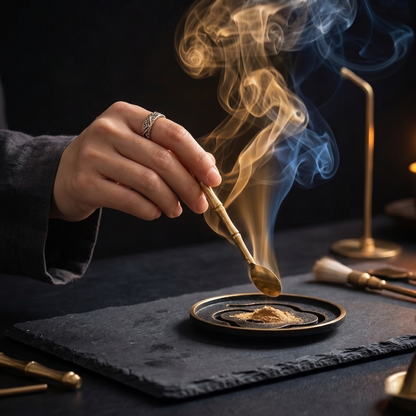 Brass Incense Ritual Tool Kit For Powder & Cone Incense