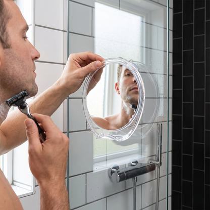 Fog-Free Shower Mirror with Razor Hook & Strong Suction Mount