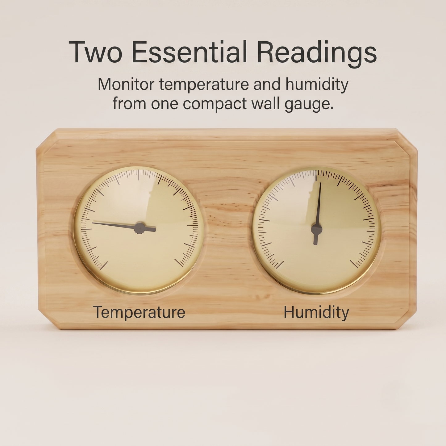 Wooden Sauna Thermometer & Hygrometer 2-in-1 Wall Gauge