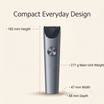 Cordless Waterproof Hair Clipper with Adjustable Length Control