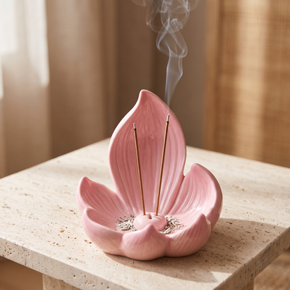 Small Lotus Resin Incense Stick Holder & Ash Catcher