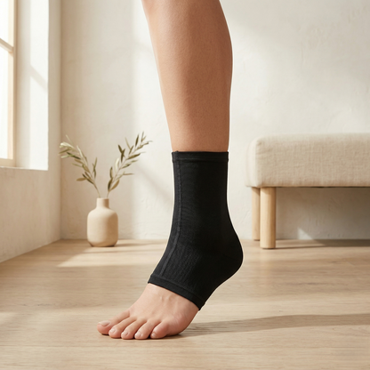 Cooling Compression Ankle Sleeve with Flexible Support & Reusable Gel Insert