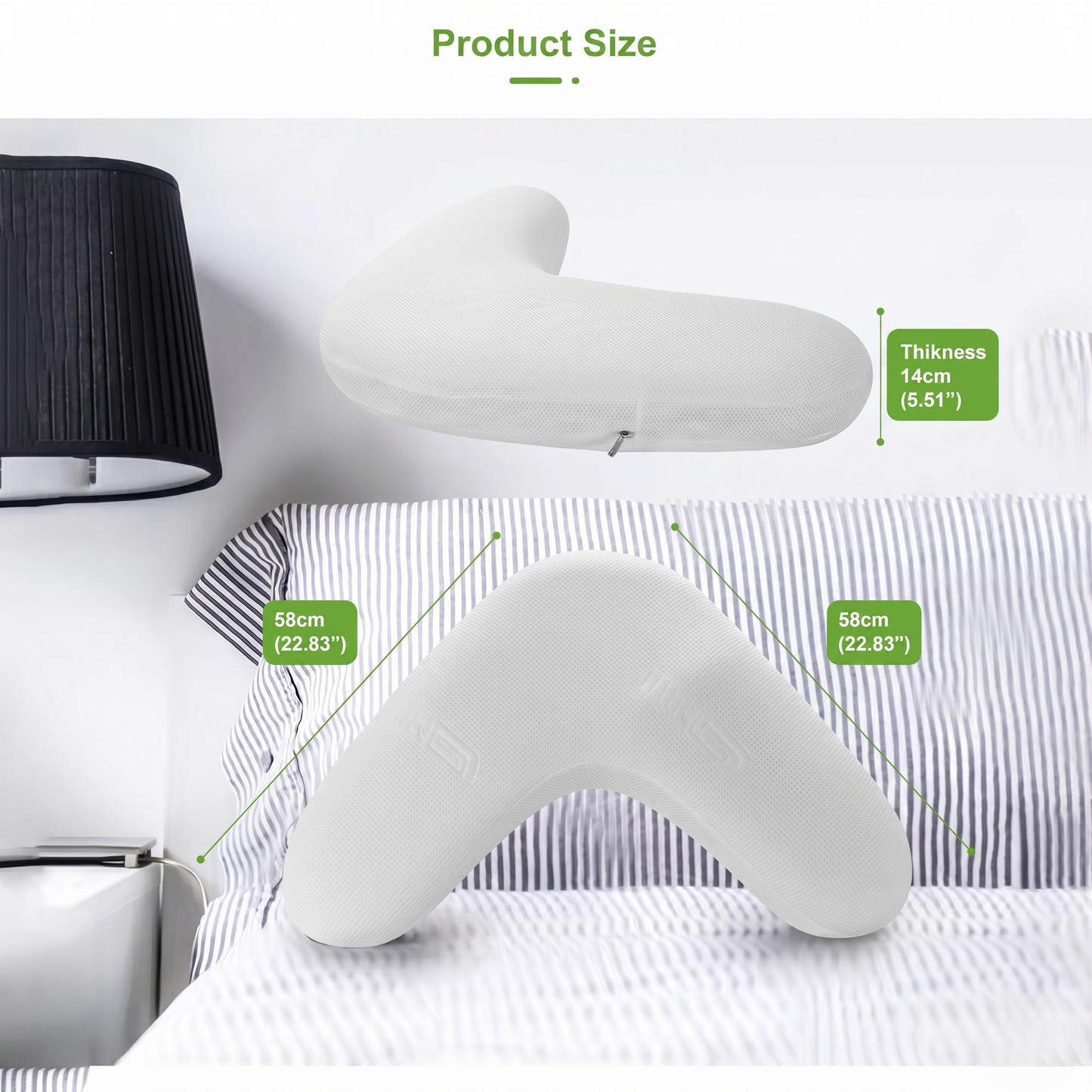 Ergonomic V-Shaped Memory Foam Side Sleeping Pillow