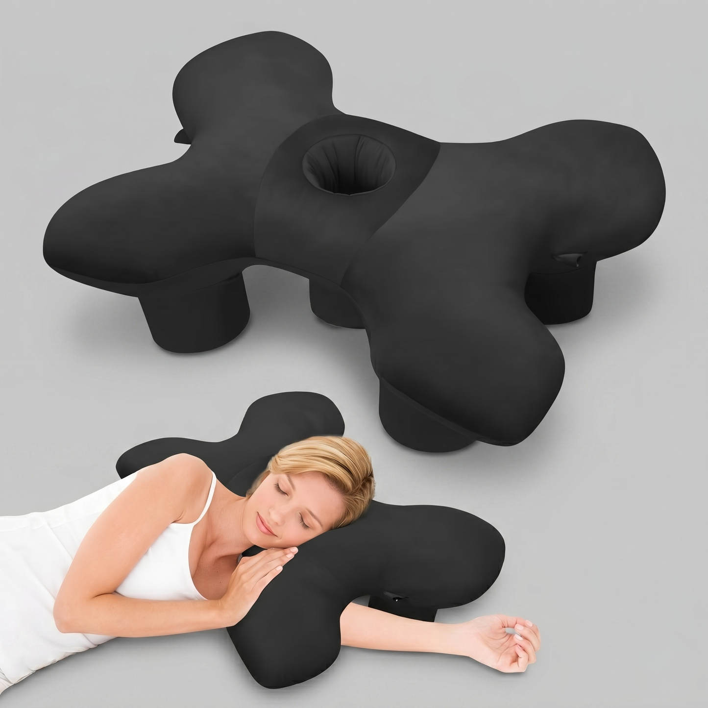 Kovelli Ergonomic Side Sleeper Pillow with Ear Hole
