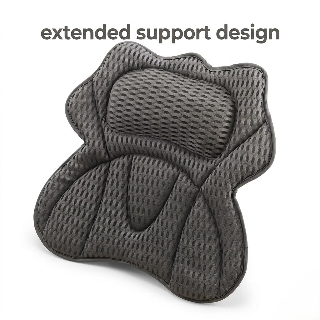 Full Back & Neck Bath Support Pillow with Suction Grip