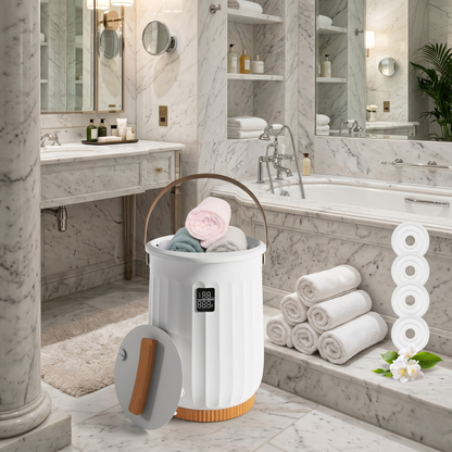 Kovelli™ Luxury Towel Warmer Bucket – Spa-Inspired Heated Towel & Blanket Warmer with Aromatherapy
