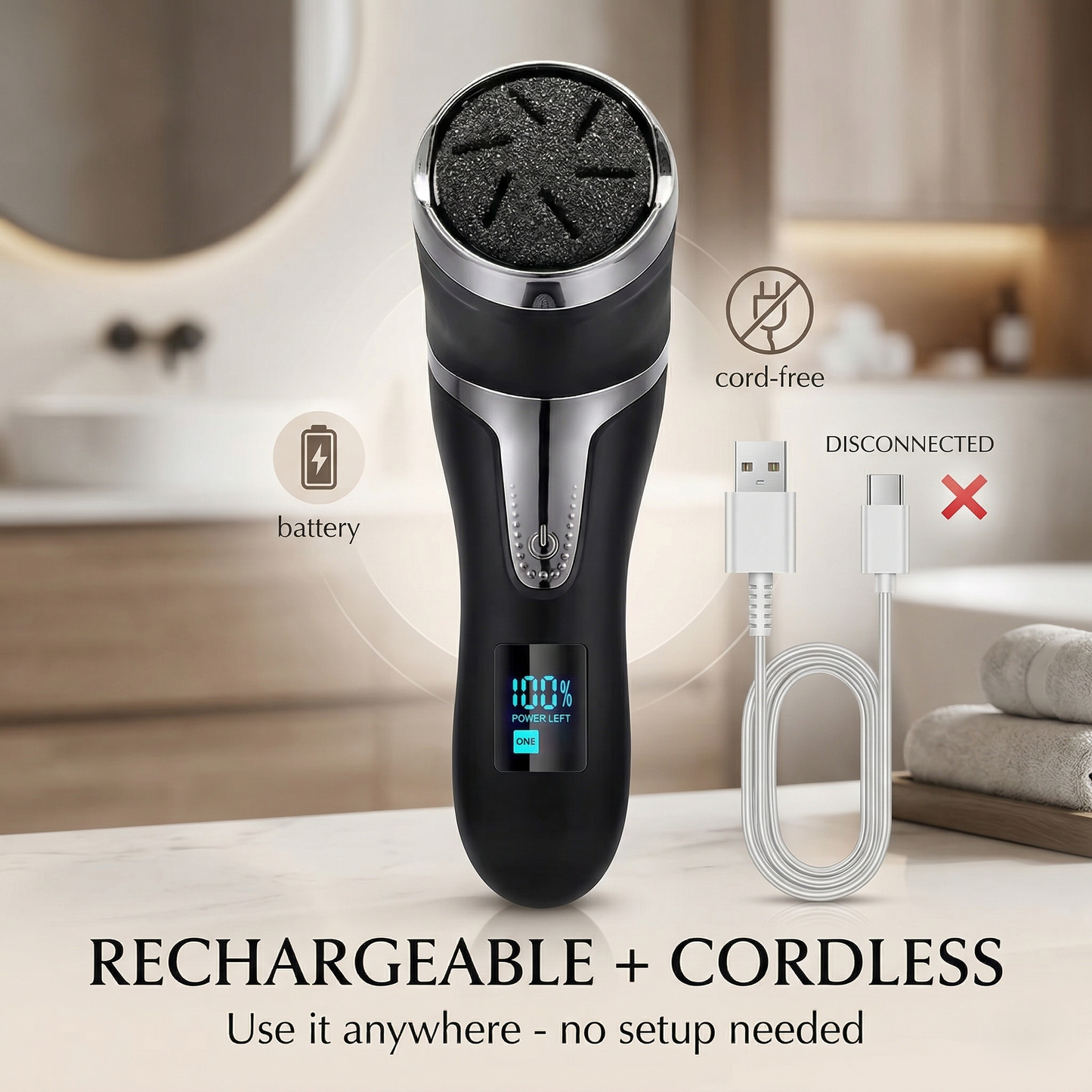 Electric Foot Care Device with Dust Collection | Rechargeable Foot File | Kovelli™