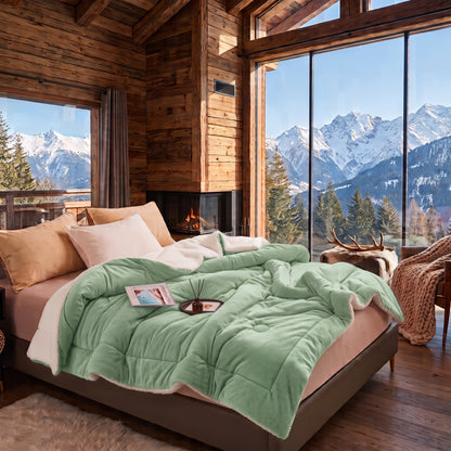 Double-Sided Plush Fleece Sherpa Blanket
