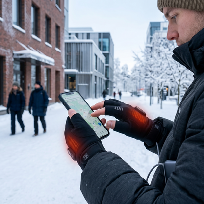 Portable Rechargeable Winter Gloves With Adjustable Heat Settings