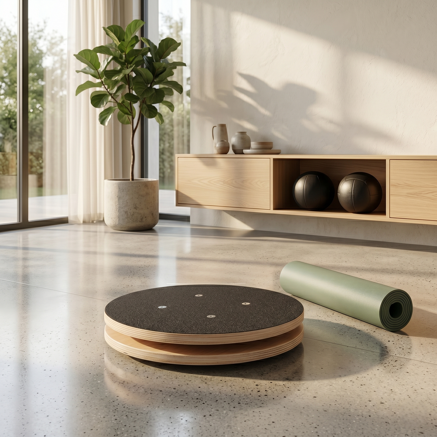 Rotational Balance Board for Home Fitness