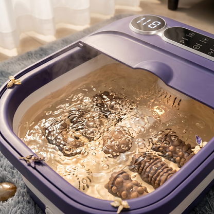 Collapsible Heated Foot Spa Bath With Temperature Control & Massage Rollers