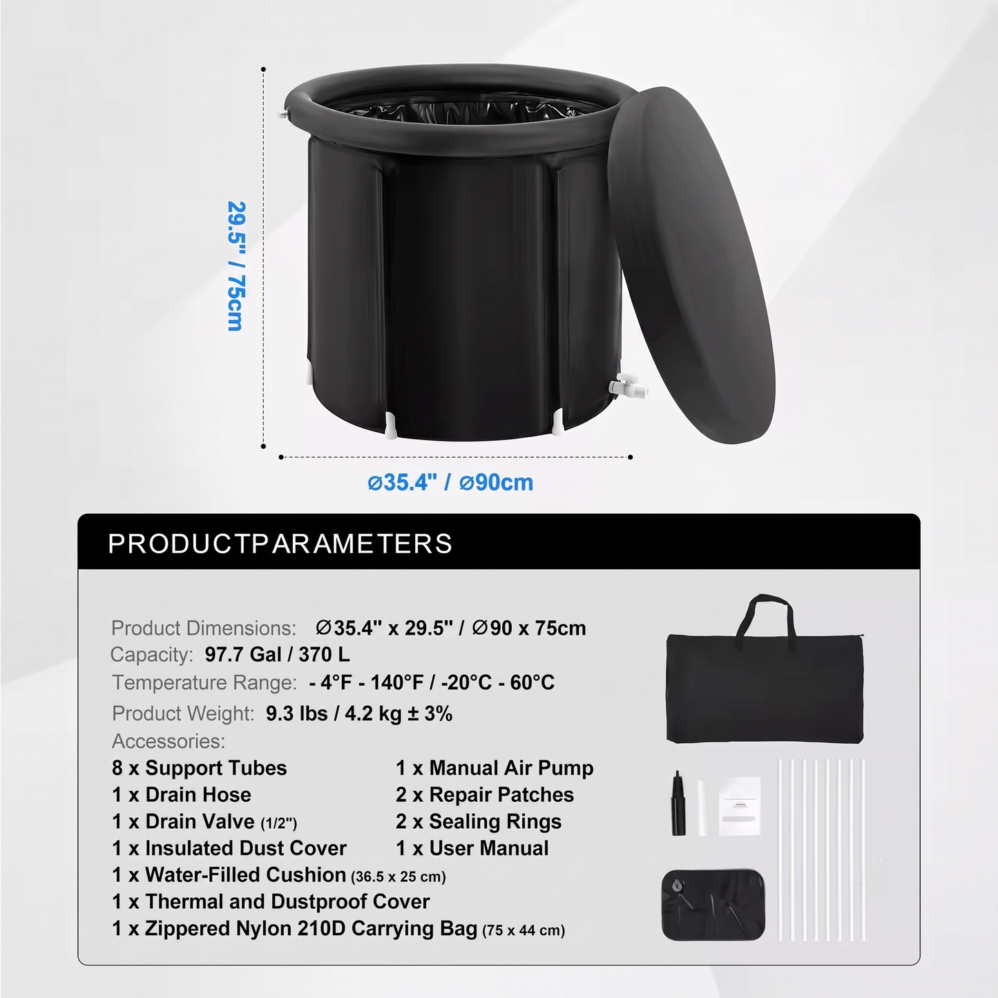 Portable Ice Bath Tub for Cold Water Routine & Home Recovery