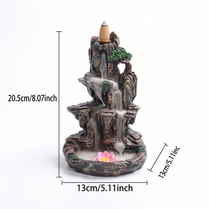 Zen Incense Holder with Mountain Landscape Design