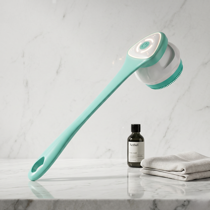 Electric Long Handle Body Cleansing Brush With Detachable Handheld Head