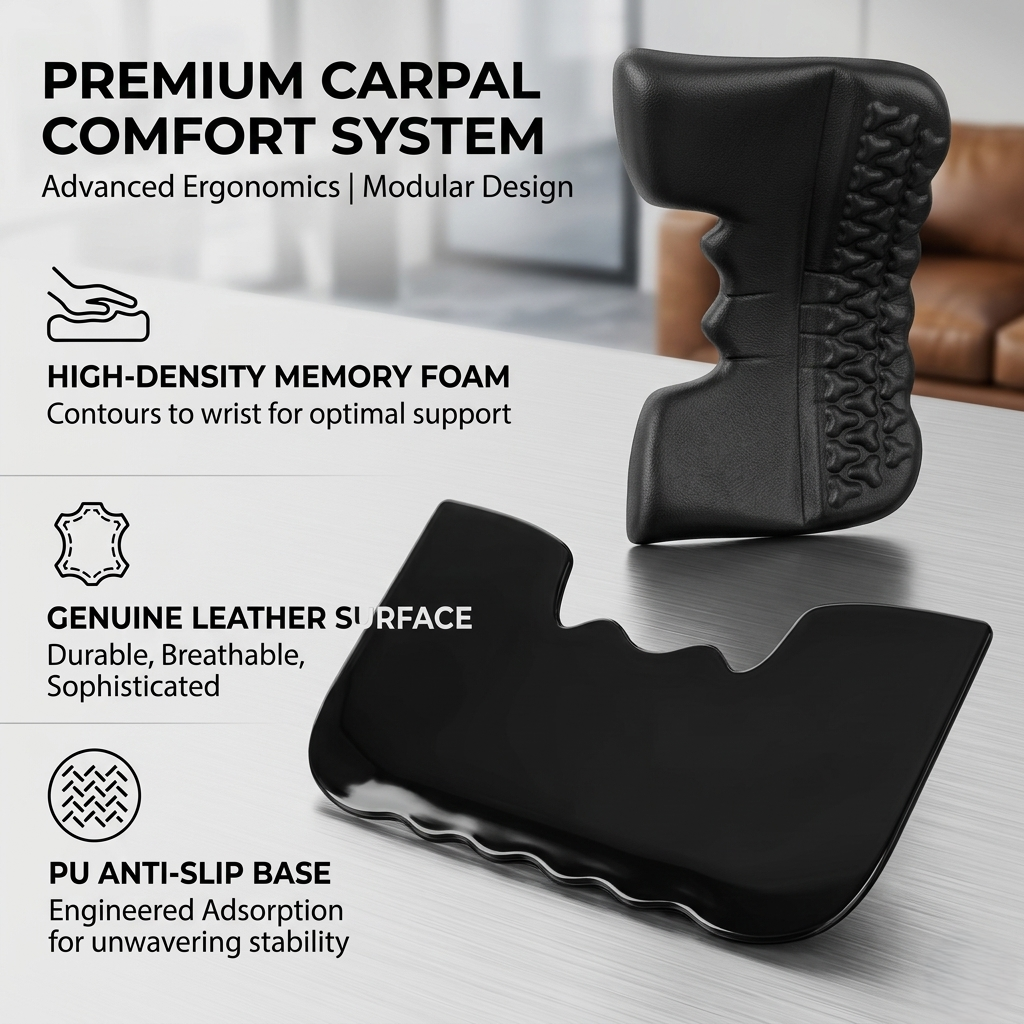 Ergonomic Wrist Support Pad – Pressure Relief Desk Cushion for Keyboard & Mouse Comfort