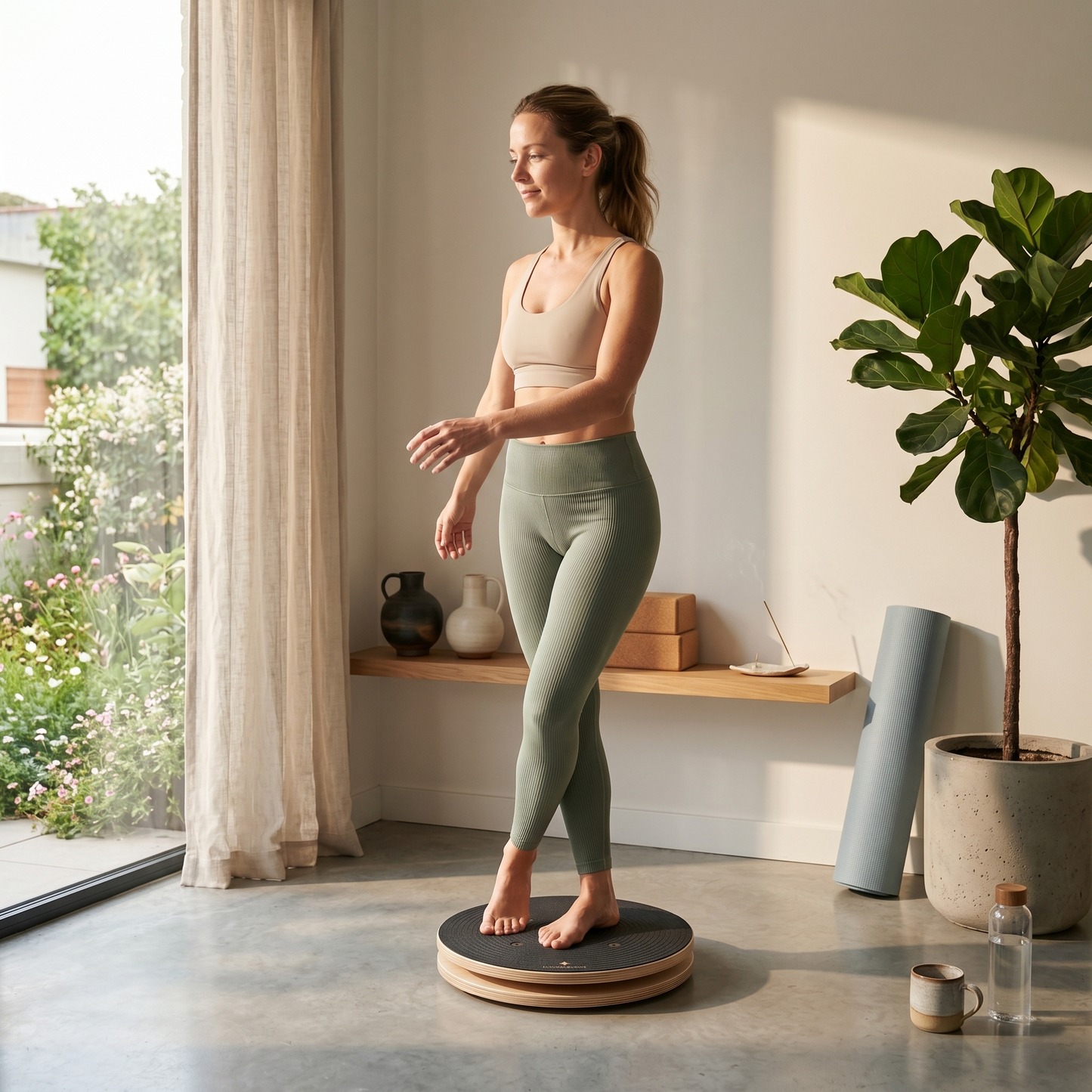 Rotational Balance Board for Home Fitness