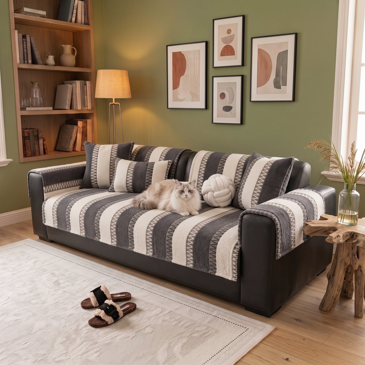 Plush Anti-Slip Sofa Cushion Mat for Seats & Backrests