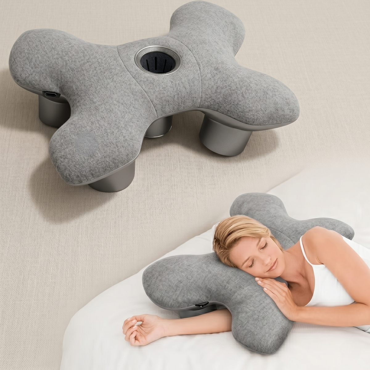 Kovelli Ergonomic Side Sleeper Pillow with Ear Hole