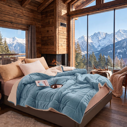 Double-Sided Plush Fleece Sherpa Blanket