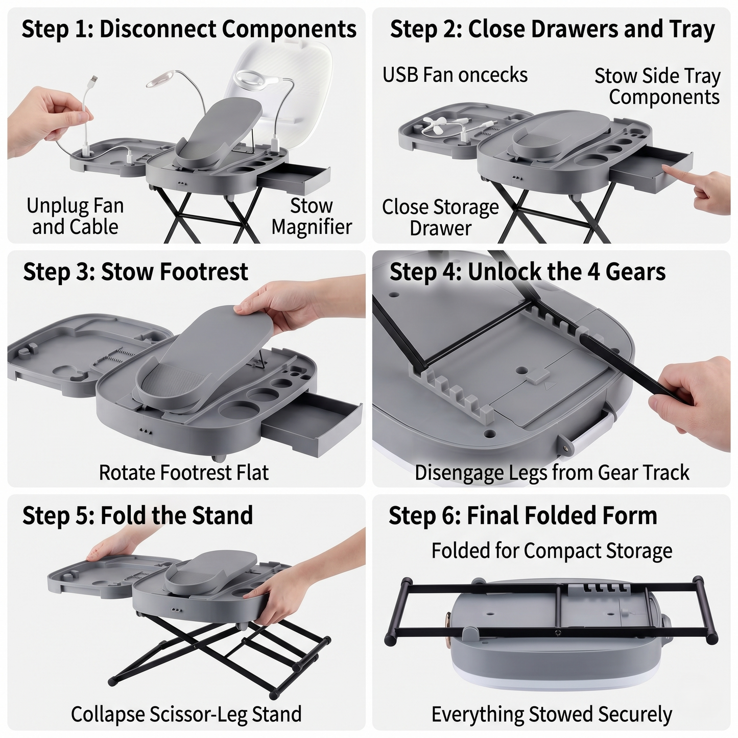 Adjustable Foot Care Station – Elevated Comfort Platform with Light & Mirror for Easy At-Home Grooming