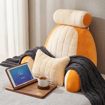 Oversized Reading Pillow With Headrest & Lumbar Support – Plush Bed Backrest Cushion For Relaxing, Reading & Gaming