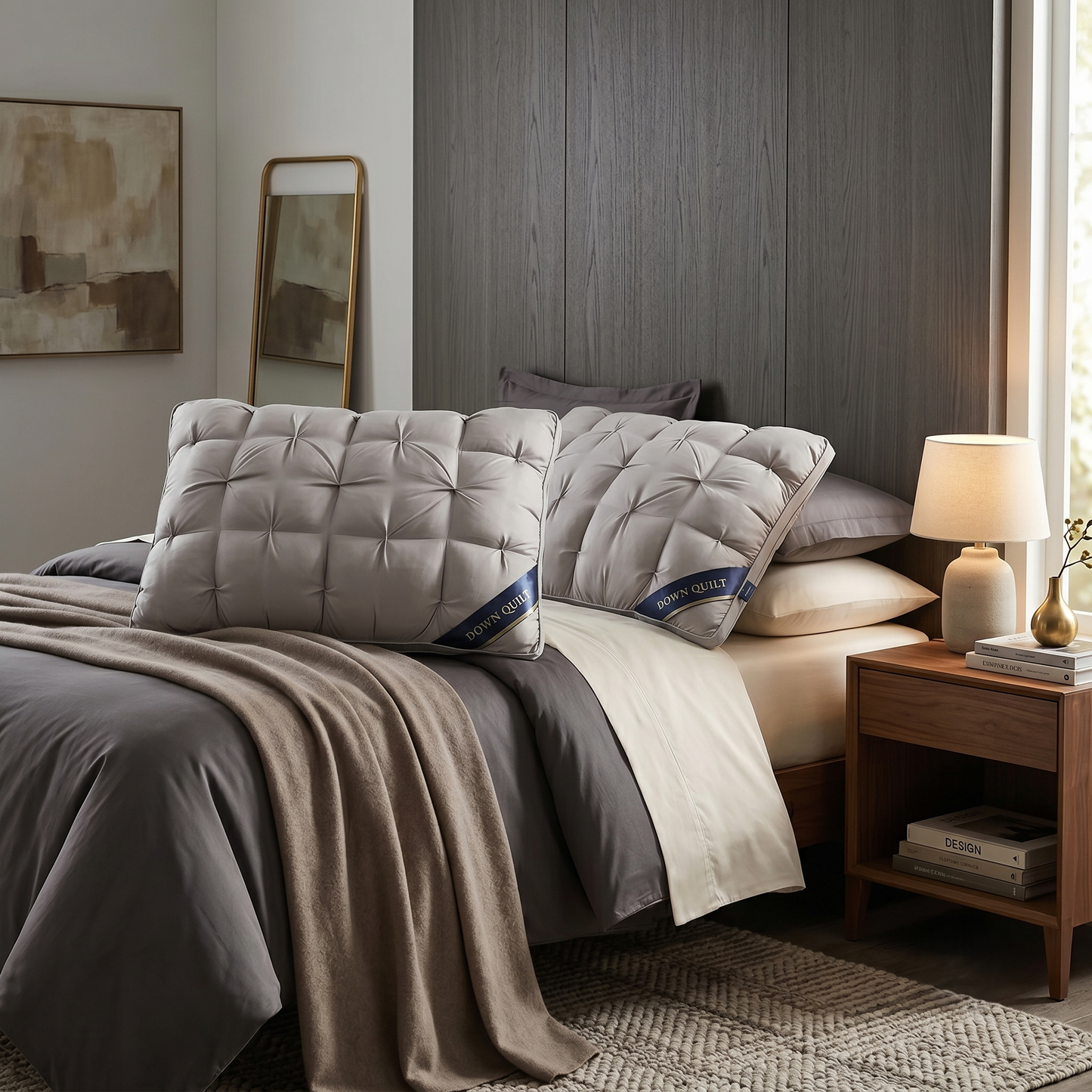 Tufted Plush Bed Rest Reading Pillow with Back Support Cushion
