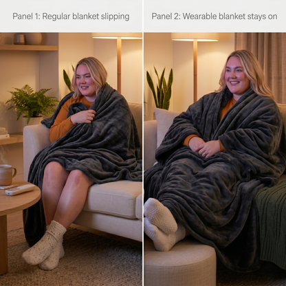 Oversized Wearable Blanket for Full-Body Comfort