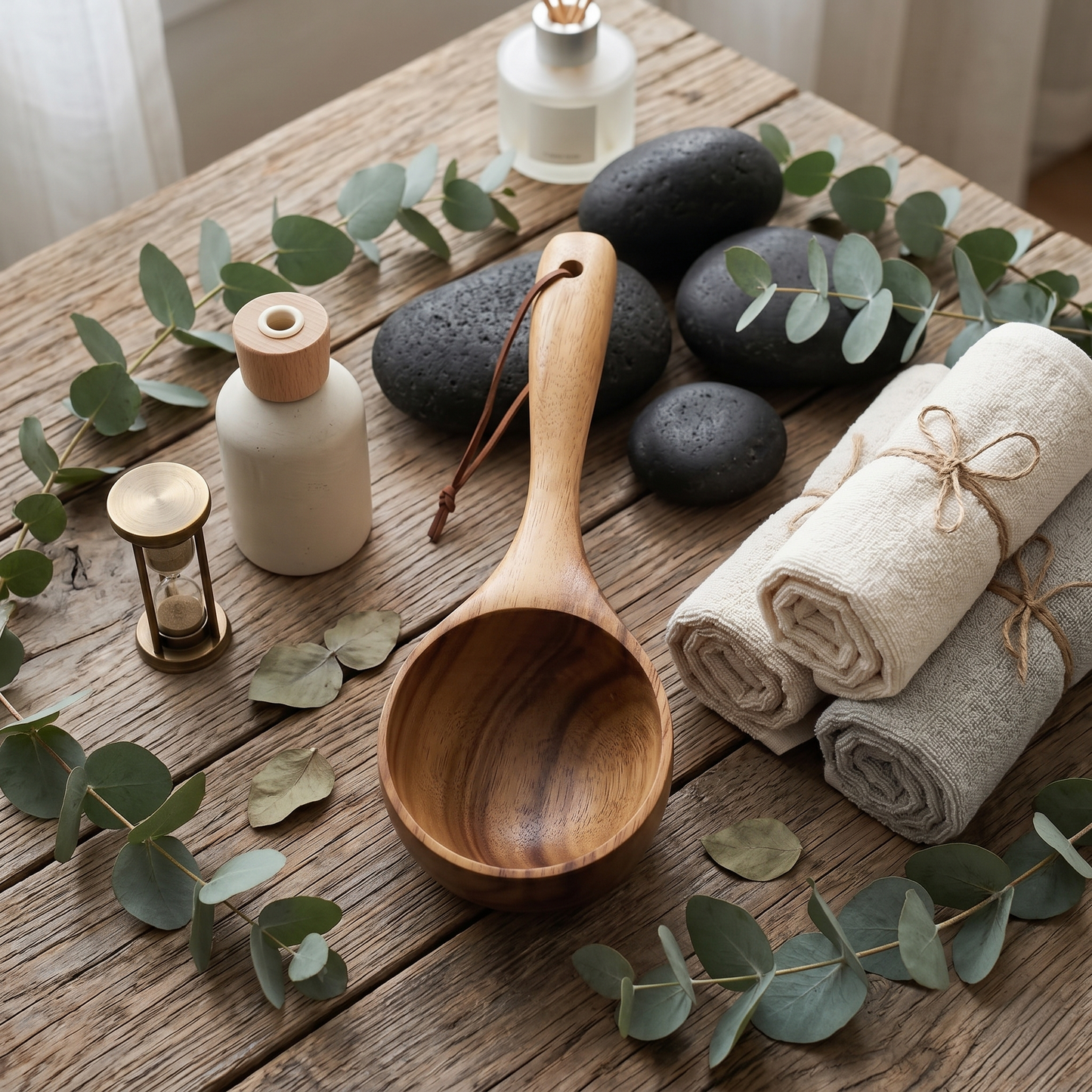 Kovelli™ Wooden Sauna Water Ladle For Steam & Sauna Rituals