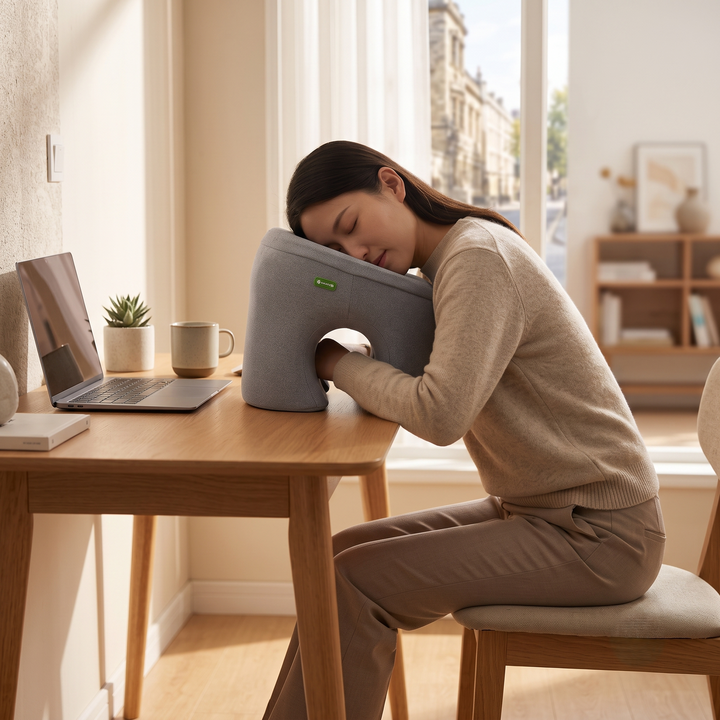 Ergonomic Memory Foam Desk Nap Pillow with Arm Opening