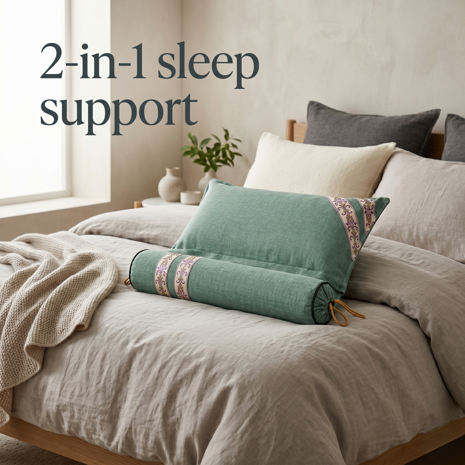 One pillow, two ways to sleep