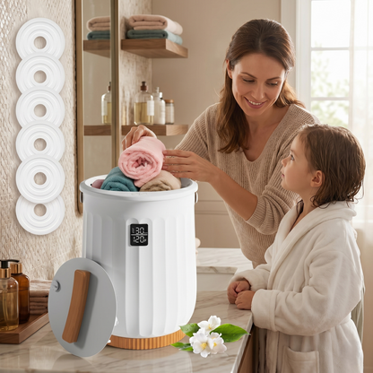 Kovelli™ Luxury Towel Warmer Bucket – Spa-Inspired Heated Towel & Blanket Warmer with Aromatherapy