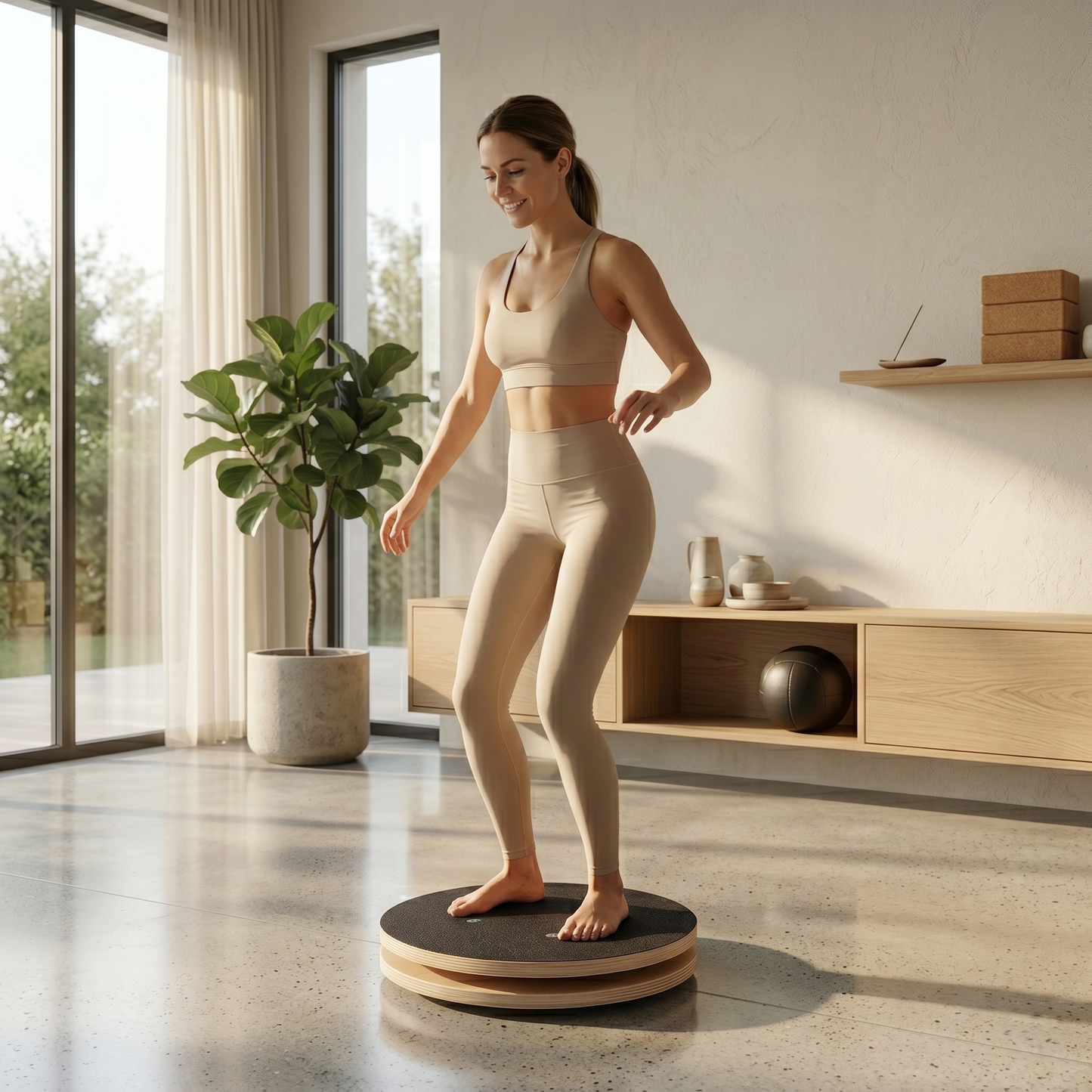 Rotational Balance Board for Home Fitness